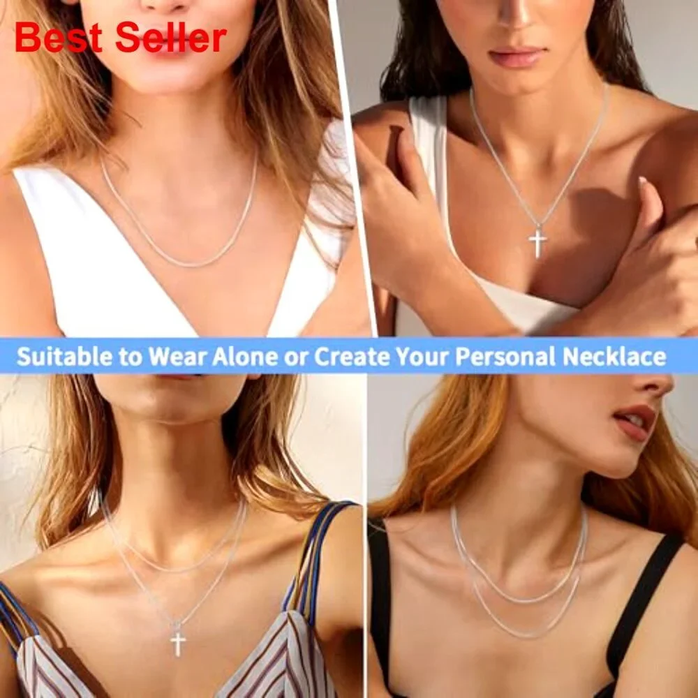 18K Gold Plated 925 Sterling Silver Box Chain Necklace 0.8mm